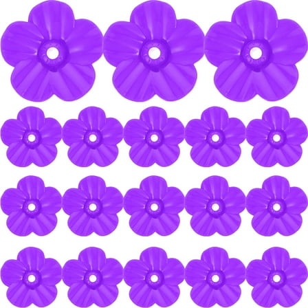 FELTECHELECTR 18Pcs Purple Hummingbird Feeder Flower Inserts for Garden and Bird Lovers