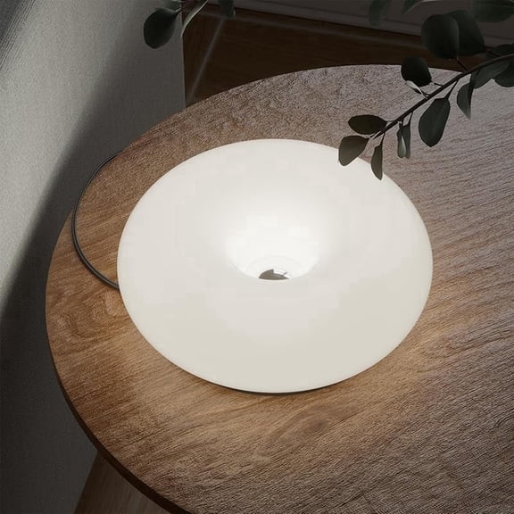Donut Table Lamp, Retro Orange Nightstand Lamp, 3-Color Dimmable