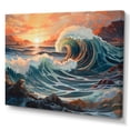 thumbnail image 2 of Designart "Swallowing Wave II" Modern Landscape Beach Canvas Art Print, 2 of 5