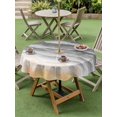 thumbnail image 4 of Outdoor Tablecloth with Umbrella Hole for Patio/Picnic/Party/Camping, Grey Beach Coastal Waterproof Table Cloth Round Cover Washable, Summer Nautical Seaside Ocean Ombre (Dia 54"), 4 of 8