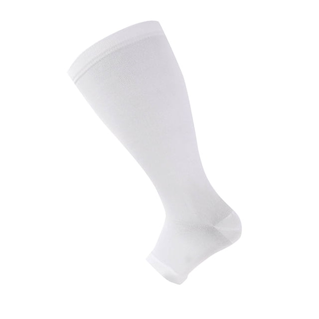 White Large Toe Freedom Socks For Men And Women Breathable Nylon Blend Construction Versatile For All Seasons Use In Bright White Color