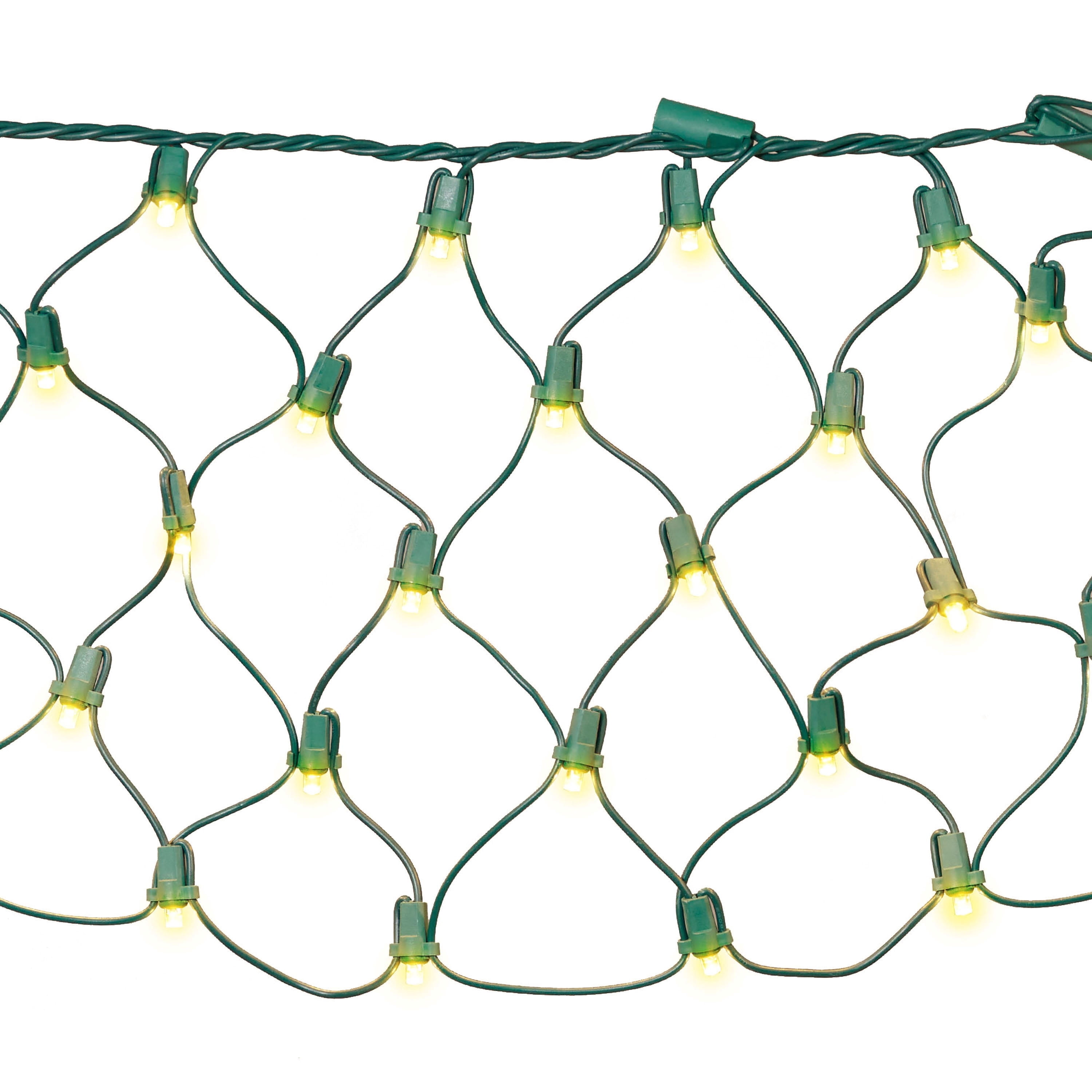 Indoor/Outdoor 150-Count LED Ribbon Christmas Net Lights, Warm White, Green Wire, 7.5' x 8", by Holiday Time