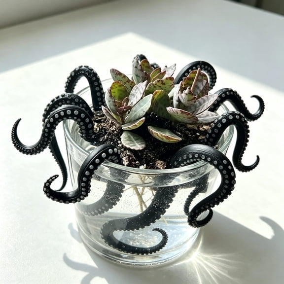 YuanGuangQ Octopus Tentacle Plant Pot Decor Set, Resin Sea Creature Limb Embellishments for Potted Greenery, Decor Accents for Flower Pot Tabletop Home Scene Layout Decoration