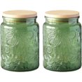 thumbnail image 1 of ANSQU Set of 2 Glass Jars with Lids, 700ml Vintage Glass Storage Jars, Cookie Jar Sugar Container for Kitchen Counter, Pantry, Candy Jar with Lid (Green, 2Pack), 1 of 5