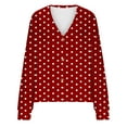 thumbnail image 6 of Aboser Womens Flannel Cardigan Sweaters Trendy Polka Dot Print Jackets Long Sleeve Button Down Outerwear Warm V Neck Fall Sweater Coat Open Front Casual Sweater Cardigans, 6 of 6