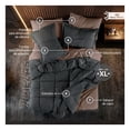 thumbnail image 3 of Set Edredón Matrimonial Xl + Funda De Almohada + Sábanas 7 Pzas Real Textil Grafito - Café Claro, 3 of 8