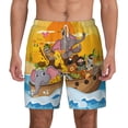 thumbnail image 2 of Picia Animals on Noah's Ark1 pattern Mens Swim Trunks with Compression Liner Stretch Beach Shorts Quick Dry with Zipper Pockets No-Chafing Board Shorts-Small, 2 of 9