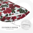 thumbnail image 2 of Plush Throw Pillow Covers, Bouquet Rose Flowers Pillow Cases with Invisible Zipper, Breathable Microfiber Pillow Cases Standard Size for Sleeping Bedroom Sofa Living Room 14x20, 2 of 5