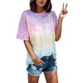 thumbnail image 2 of Tie Dye Graphic Tees for Women 2026 Summer Casual Short Sleeve Crewneck T Shirts, 2 of 3