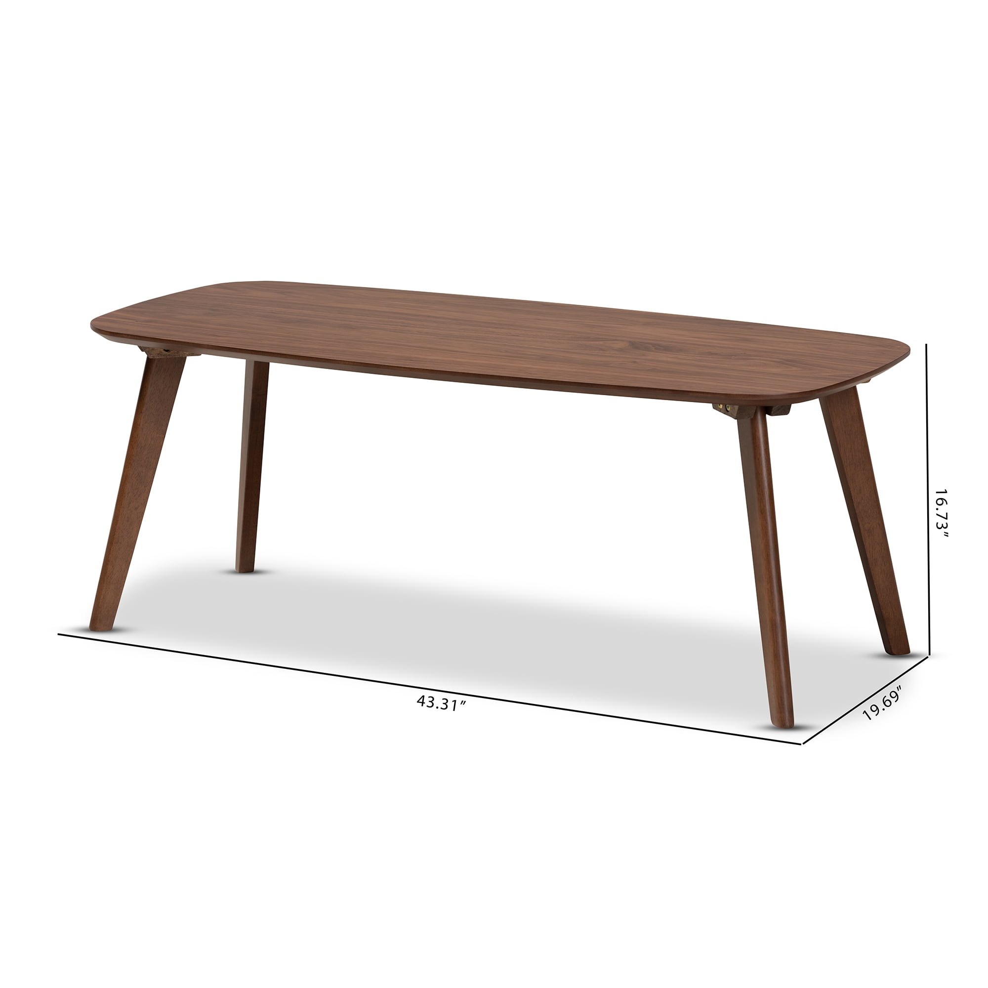 Baxton Studio Dahlia Mid-Century Modern Walnut Finished Coffee Table