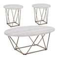 thumbnail image 1 of Rowyn Faux White Marble 3-Pack Metal Occasional Set, 1 of 6