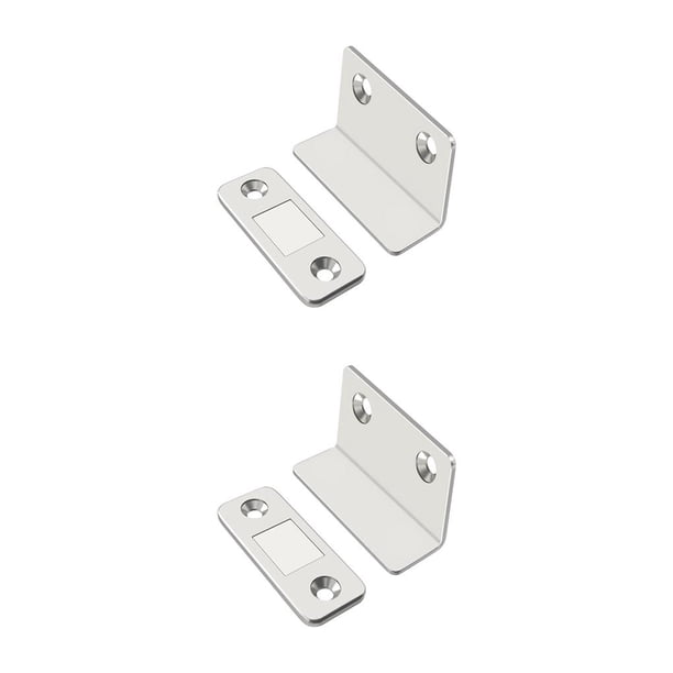 Riwesomey Pestillos de cajón de 2 piezas con tornillos de montaje, cierres de armario de Metal, herrajes invisibles para muebles, accesorios de cocina Plata 2piezas Riwesomey CBP384601