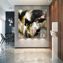 40x40" Original Abstract Brown Paintings on Canvas Modern Expressionist Art Oil Painting Textured Art Handmade Painting