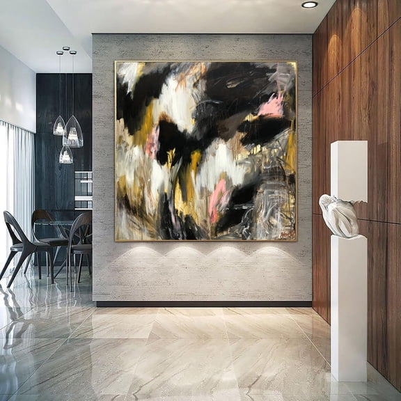 40x40" Original Abstract Brown Paintings on Canvas Modern Expressionist Art Oil Painting Textured Art Handmade Painting