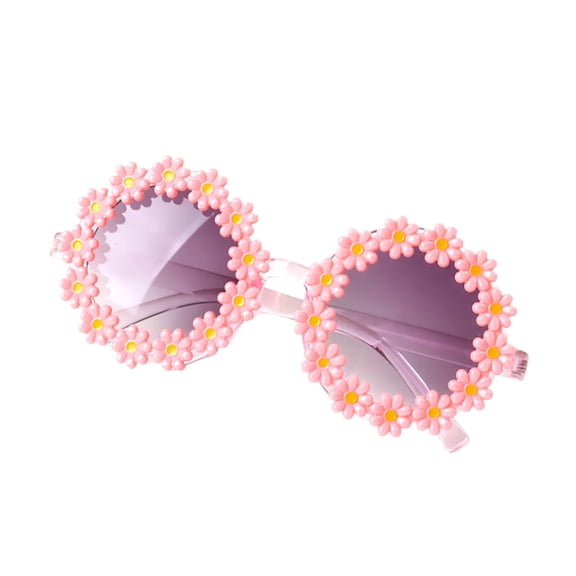 Round Flower Sunglasses for Girls Flower Shaped Cute Glasses UV 400 Protection Outdoor Beach Girl Boy