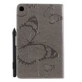 thumbnail image 2 of Case for Galaxy Tab A 8.0" 2019 SM-T290 T295, Ultra Slim Lightweight Fit Folio Flip PU Leather Butterfly Embossed Stand Cover Shockproof Protection Soft TPU Back Wallet Cover, Gray, 2 of 6