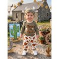 thumbnail image 3 of RUINIXCW Baby Boy Fall Outfits Letter Embroidery Long Sleeve Romper and Pants Hat, 3 of 8