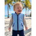 thumbnail image 4 of RUINIXCW Toddler Baby Boy Girl Thin Fleece Vest Jacket Infant Boy Fall Winter Clothes Zip Up Stand Collar Goose Embroidery Sleeveless Jacket Pocket, 4 of 10