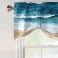 thumbnail image 5 of Abstract Spray Tie Up Valances Curtain, Adjustable Kitchen Blue Waves Ocean Seaside Watercolor Valances for Windows Decor, Rod Pocket Short Curtains Set for Bedroom/Bathroom, 42"x12", 5 of 9