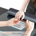 thumbnail image 6 of Manicure Table Nail Desk for Nail Tech w/Glass Top & Wrist Rest, Beauty Salon Nail Supplies Decor Workstation Acetone Resistant w/2 Side Cabinet+3 Drawers, Black, 6 of 14