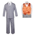 thumbnail image 2 of 7pc Baby Toddler Boy Formal Party Medium Gray Suit w/ Satin Vest & Bow tie Sm-20, 2 of 4