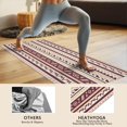 thumbnail image 4 of Brown Ethnic Stripe Pattern Hot Yoga Mat Towel Non Slip for Hot Yoga - Quick-Drying Yoga Mat Cover with 4 Corner Pockets with Travel Bag - Hot Yoga Towel Non Slip Grip Moisture Wicking Sweat 70"x26", 4 of 6