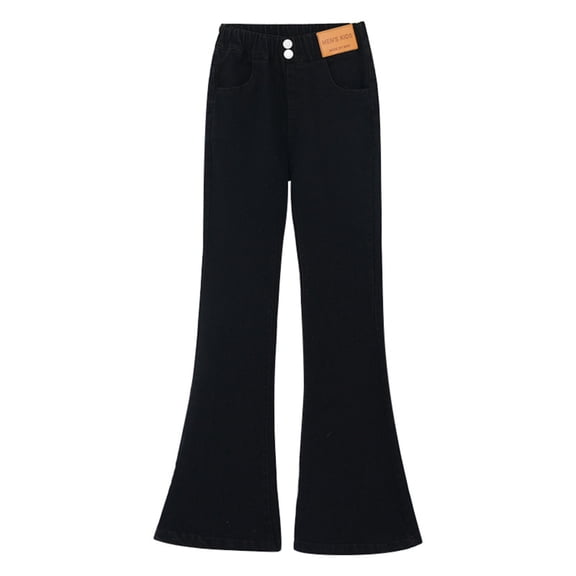 EnJoCho Teen Girls Kids Wide Leg Flare Jeans Bell Bottom Stretchy High Waisted Denim Pants Trendy Cute Slim Fit Botcut Bottoms Skinny Straight Streetwear Fashion