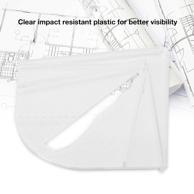 Plastic Center Finder Clear Impact Resistant Tool for Woodwork Measuring & Layout Square Round Circle Practical Measuring