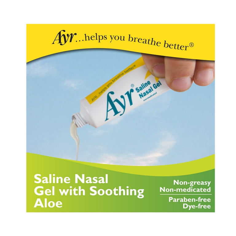 Ayr Saline Nasal Gel, With Soothing Aloe, 0.5 Ounce Tube - 8 Pack