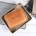 thumbnail image 5 of Deep Baking Pans Set Nonstick,Rectangle Cake Pan,Stackable Bakeware Set of 3,Oven Trays for Baking,Gold(9''/11''/13''), 5 of 5