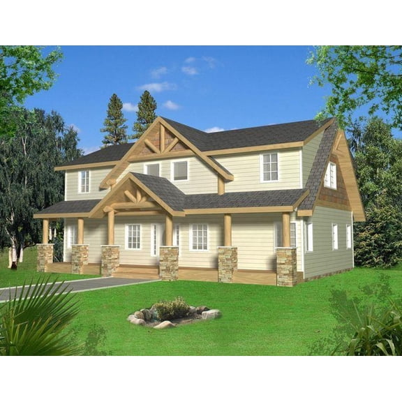 001-3269: Northwest Mountain 3 Bed, 4 Bath Luxury Home Plan, 2281 Sq Ft: Full Blueprints with License to Build by Home Plan Marketplace - Lesuto