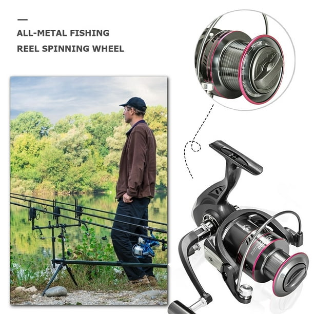 Spinning Fishing Reel, Spinning Reel Aluminum Spool, HE5000 Series Handle  Right/Left Interchangeable, 10 Ball Bearings Light and Smooth for Ice