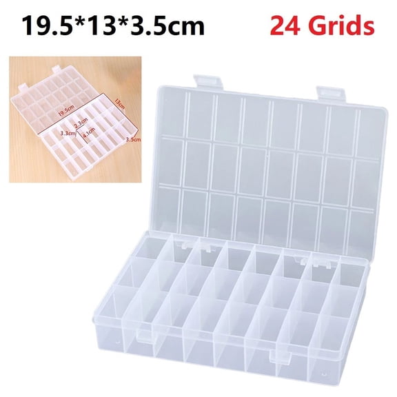 24 Grids Compartment Plastic Storage Box Screw Holder Case Organizer Container