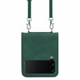 thumbnail image 2 of Dteck for Samsung Galaxy Z Flip 3 Case with Strap, PU Leather Hinge Protection Wristlet Crossbody Lanyard Shoulder Strap Shockproof Protective Case Cover for Samsung Z Flip 3 5G 2021 6.7", Darkgreen, 2 of 5