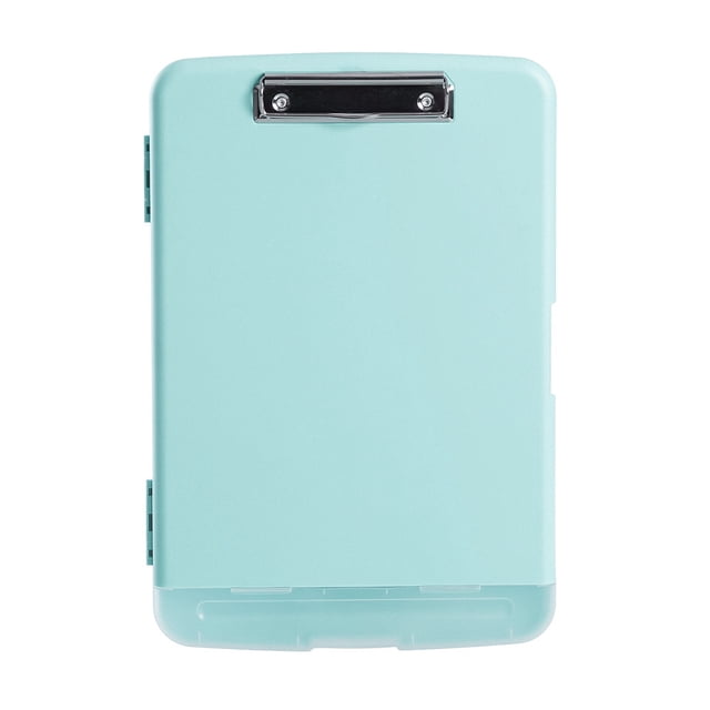 Portapapeles de plástico con almacenamiento, portapapeles de enfermería de alta capacidad con portalápices, caja de almacenamiento de portapapeles delgada con clips resistentes, carpeta de portap