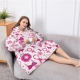thumbnail image 5 of Oversized Wearable Blanket Hoodie,Pink Breast Cancer and Love Sherpa Blanket Hoodie with Super Pockets,Super Warm Fuzzy Pullover for Women & Men, 5 of 6