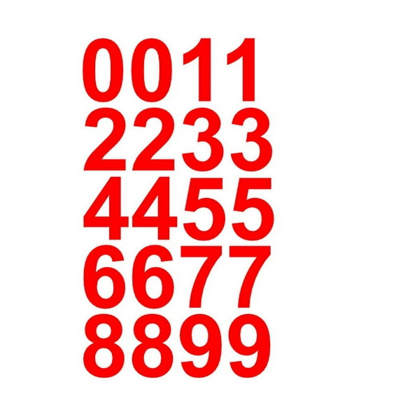 2" Inch Premium Mailbox Number Vinyl Decal Sticker Sheet (Red) | Waterproof and Fade-Resistant | Easy to Install Adhesive Vinyl Digits | Home, Apartment, Condo or Business by CustomDecal US