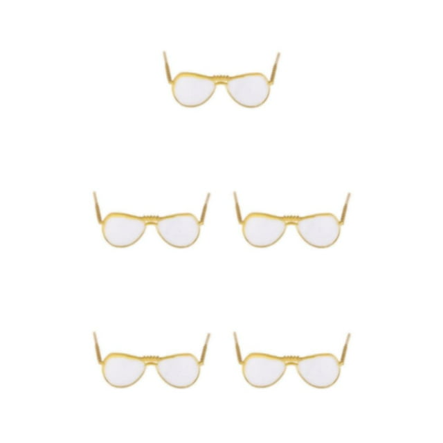 ZLight Fashionable Round Sunglasses for 1/6 Scale Figures Sleek and Modern F01 Gold 2.6x2.3cm 5Set