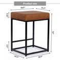 thumbnail image 6 of JONPONY  Brown Counter Height 24" Bar Stools Set of 2 for Kitchen Counter Backless Modern Square Barstools Upholstered Faux Leather Stools Farmhouse Island Chairs,Brown, 6 of 8