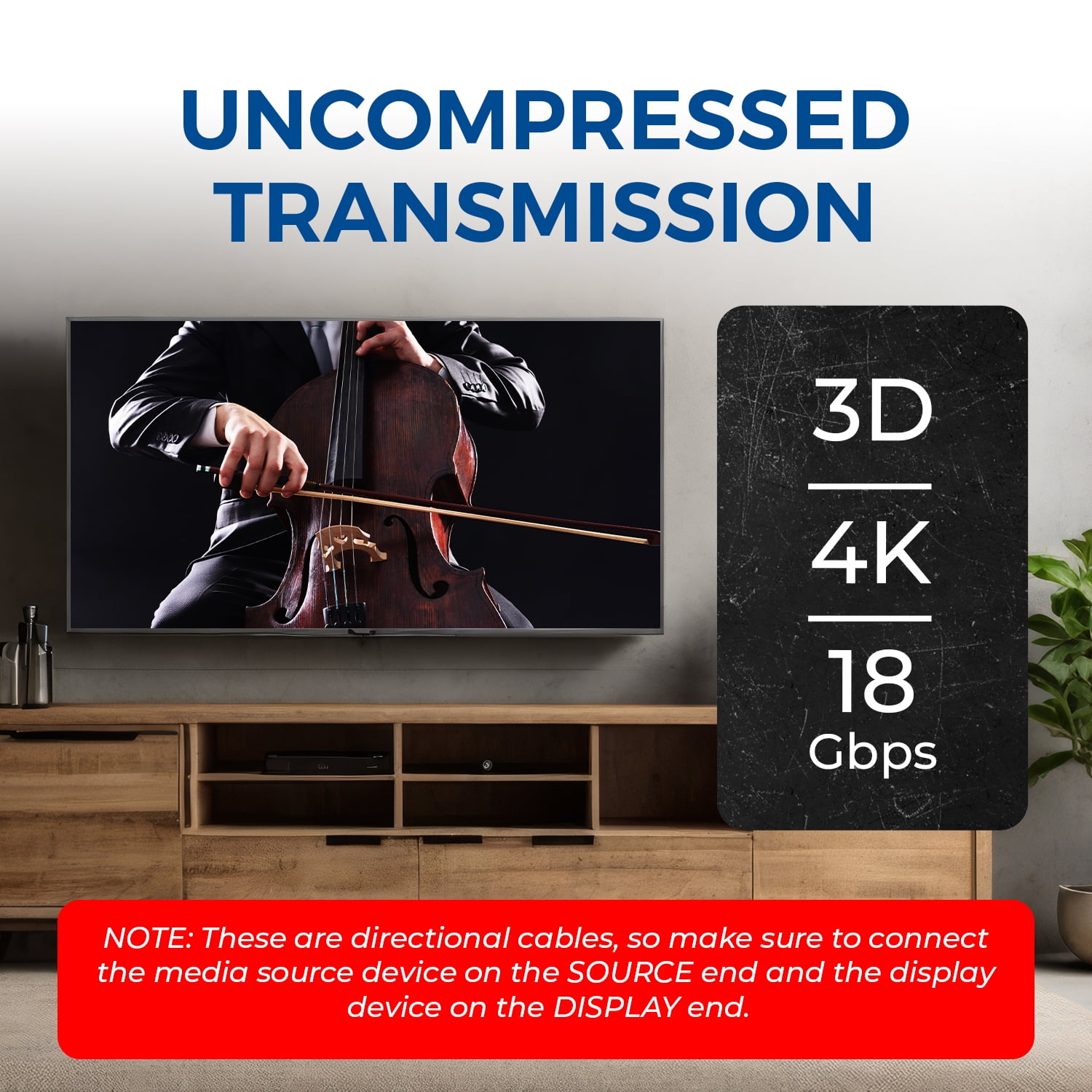 OREI 300ft Fiber Optic HDMI 2.0 Cable 4K 60Hz HDR High Speed (AOC-4K-300)