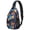 Basketball and Fire Blue Pattern, variant on Basketball and Hoop Orange Pattern Sling Backpack, Unisex Daily Travel Sling Pack with Side Mesh Pockets, Adjustable Ambidextrous Strap Gift Ideas for Travel Shopping Commuting