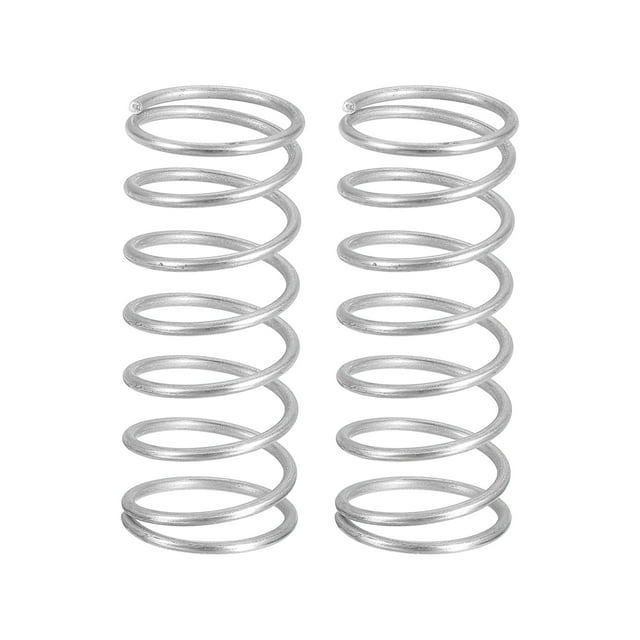 Uxcell Lot de 2 Ressorts de Compression, Diamètre du Fil 1,2mm x 15mm OD x Longueur 40mm Ressort d'Extension en Acier Inoxydable, Argent