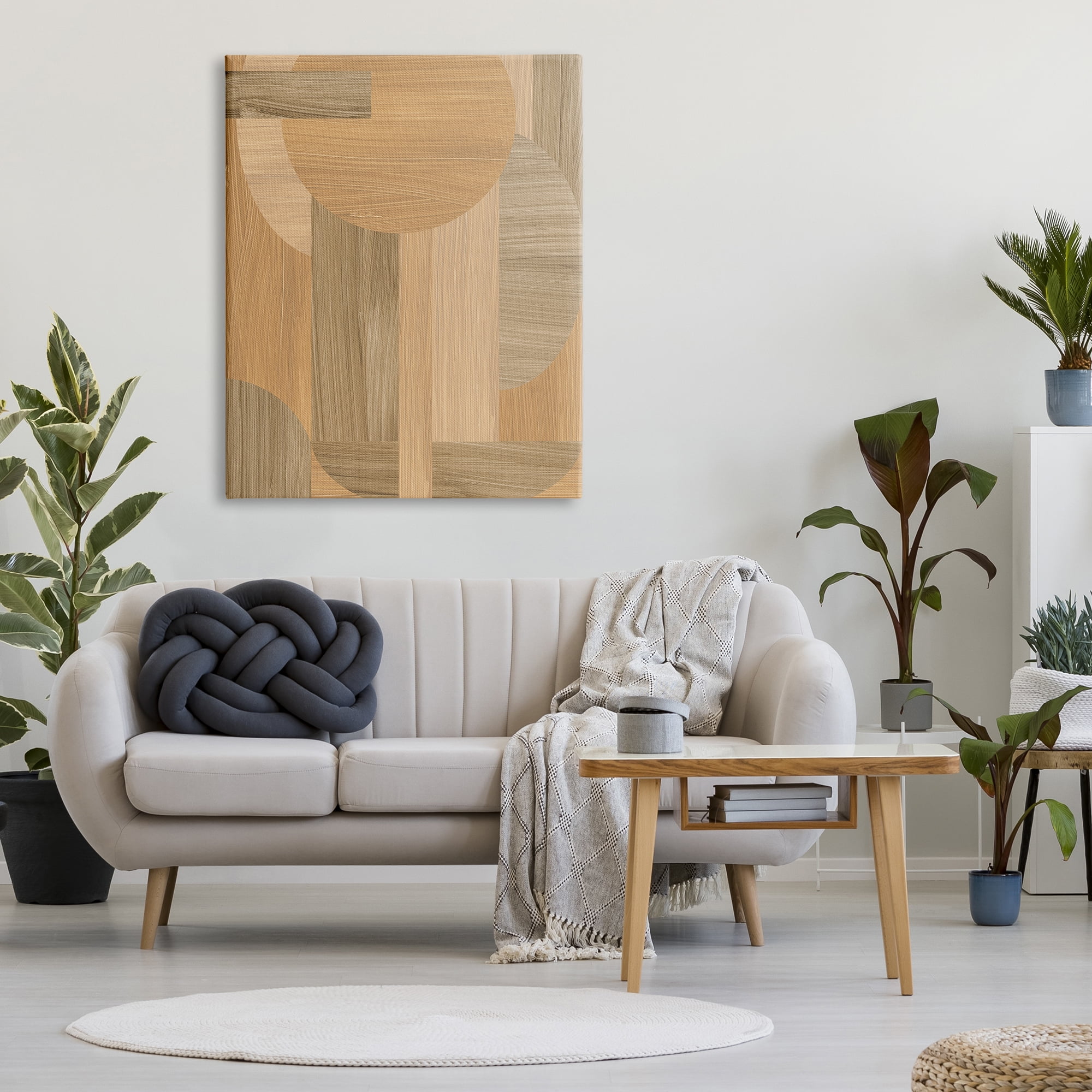 Stupell Industries Rustic Patterned Shapes Abstract Painting Gallery Wrapped Canvas Art Print Wall Art, 36 x 48