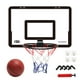 thumbnail image 1 of Tablero de baloncesto transparente para colgar en la puerta, Mini tablero trasero de baloncesto sin perforaciones con 1 cesta de red, 4 ganchos, 1 baloncesto Wmkox8yii HAHFKSH1001, 1 of 9