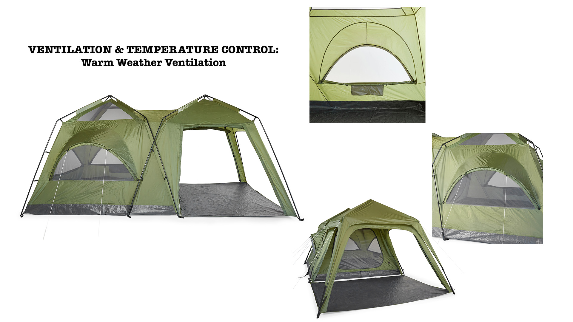 OMNICORE DESIGNS Cabin6Plus Six Person Cabin Tent with Canopy - 10' x 7' Tent / 10' x 7' Canopy Shelter
