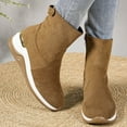 thumbnail image 3 of Dakaela Women's Wedge Ankle Boots Suede Side Zipper Casual High Top Sneakers Arch Support Slip on Work Booties, 3 of 9