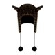 thumbnail image 1 of Lindo gorro de peluche decorativo, gorro de invierno informal para fiestas, senderismo, patinaje, festivales Marrón y negro, 1 of 8
