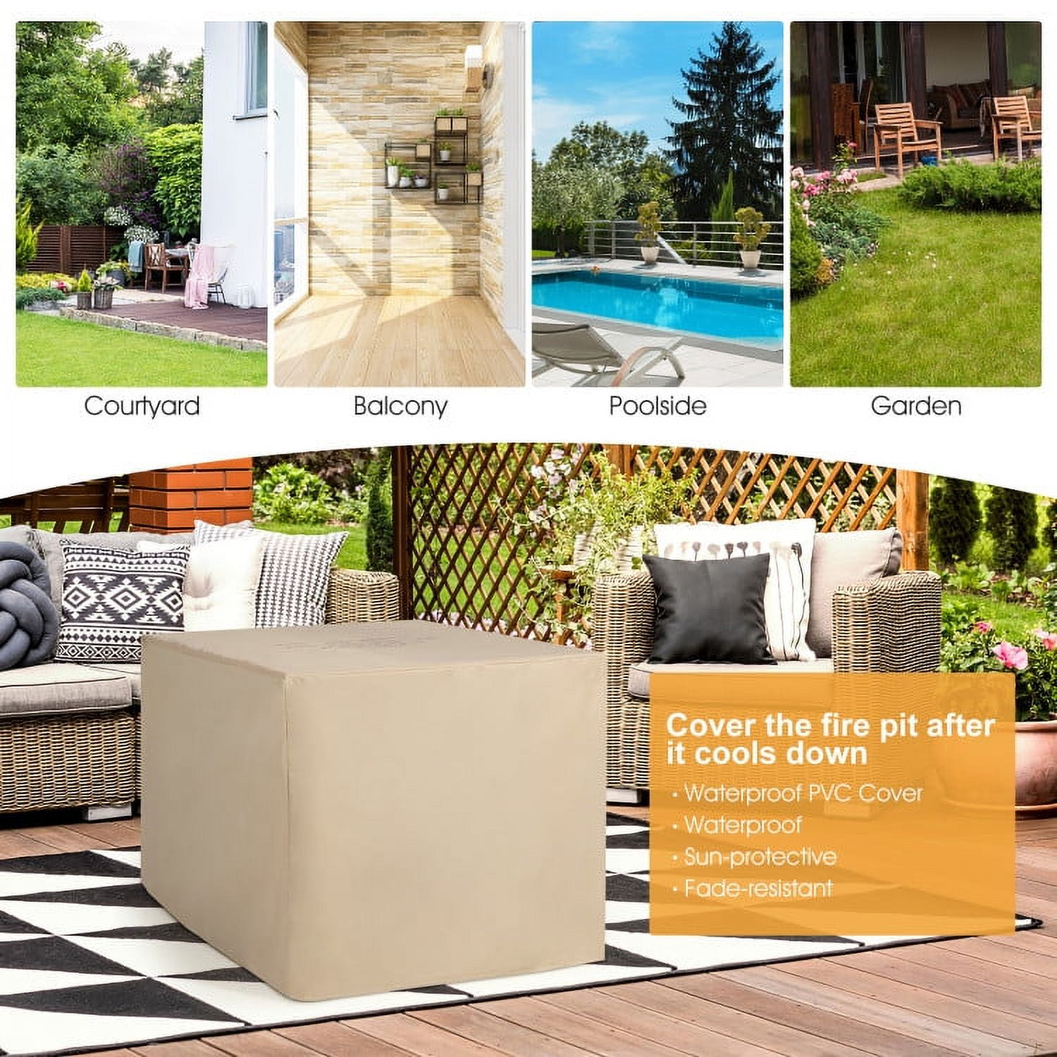 Aimee Lii 9 Pieces Patio PE Wicker Sectional Set with 50000 BTU Fire Pit Table, Outdoor Patio Set, Gray Aimee Lii 9 Pieces Patio PE Wicker Sectional Set with 50000 BTU Fire Pit Table, Outdoor Patio Set, Gray