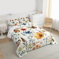 thumbnail image 3 of Feelyou Groovy Daisy Flower Queen Comforter Set, Spring Butterfly Bedding Set, 3pcs, 3 of 8