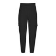 thumbnail image 4 of SDNall Mens Pants Men Solid Color Corset Pockets Pull Rope Fashion Casual Comfort Pants, 4 of 9